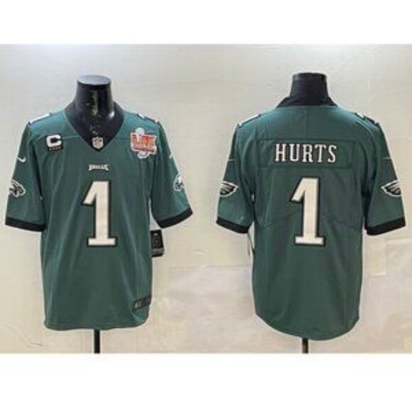 Mens Youths Kids Womens Jalen Hurts Green Super Bowl LIX CH Stitched Jersey